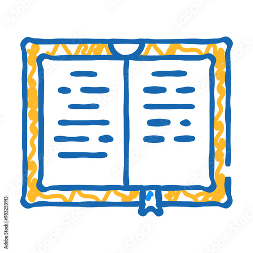 poetry book doodle icon sketch vector. poetry book sign. isolated symbol illustration