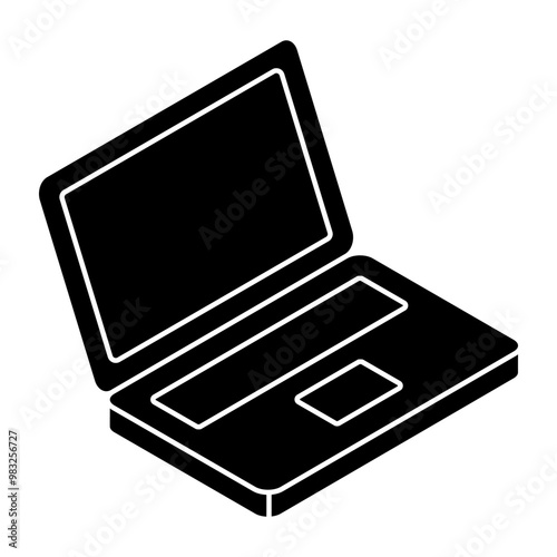 A trendy design icon of laptop photo