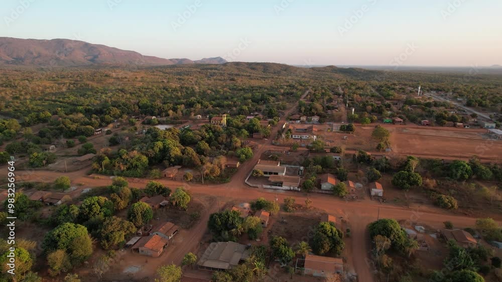 aerial image of the small village of Campo Alegre, Paranã, Tocantins, access to the Catoá waterfall aerial image of the small village of Campo Alegre, Paranã, Tocantins, access to the Catoá waterfall