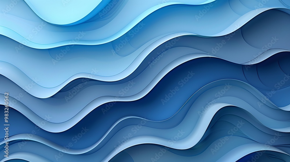 Fototapeta premium A seamless abstract background with wavy blue lines, perfect for a cool ocean-inspired design