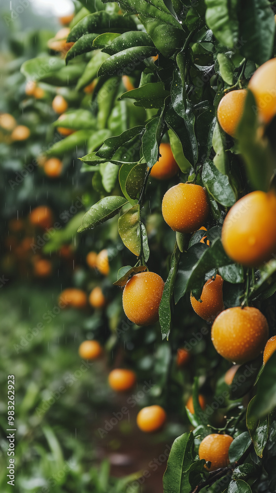 Fruit Orchards in Thailand, Wet and Overcast Fruit Orchards in Thailand, Wet and Overcast