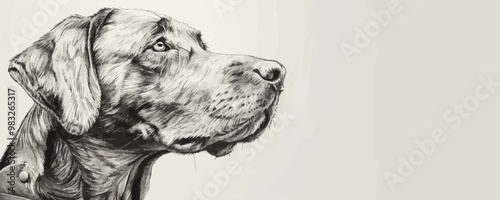 dog Engraving style. Simple pencil drawing. vector simple illustration
