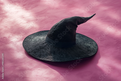 witch hat on a pink background, accessories for Halloween