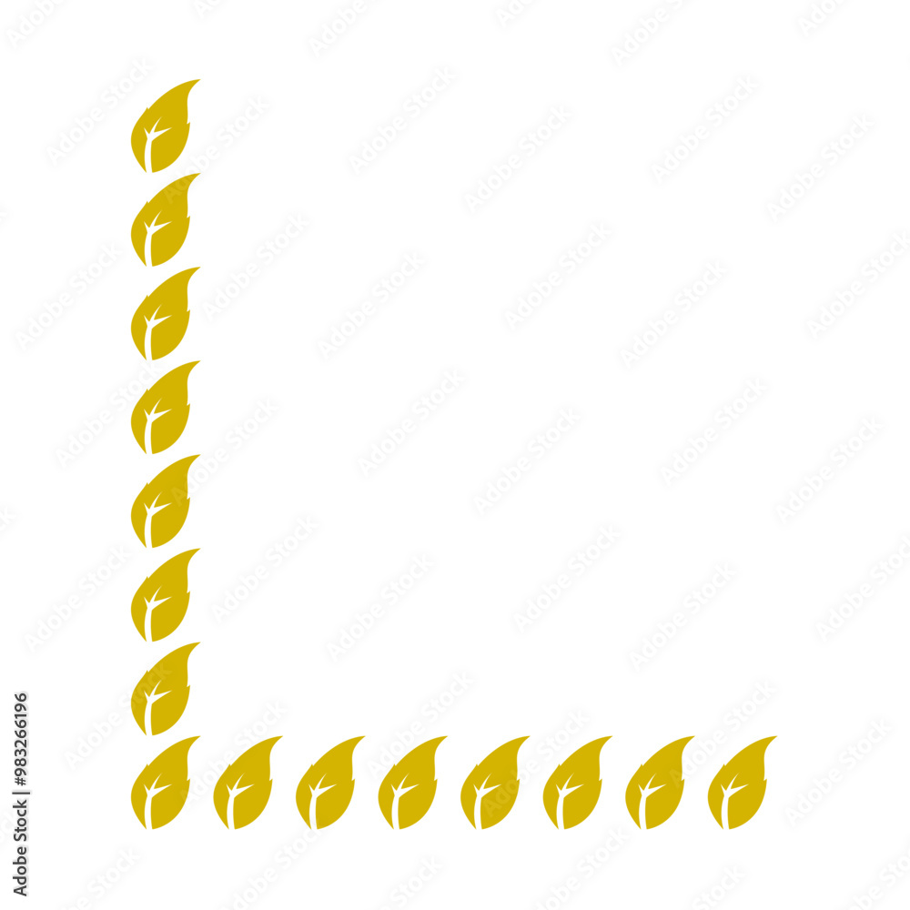Vector gold leaf shape page corner border Vector gold leaf shape page corner border
