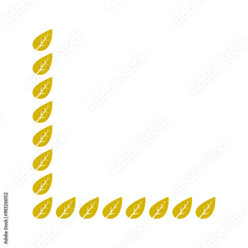 Vector gold leaf shape page corner border