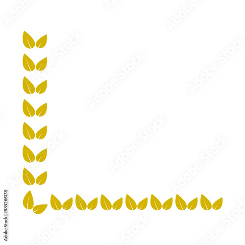 Vector gold leaf shape page corner border