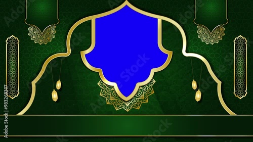 luxury arabic islamic Background , muslim design for Holy Quran recitations template , Gold motionlight looping smoothly , 4K mosque loop animation photo