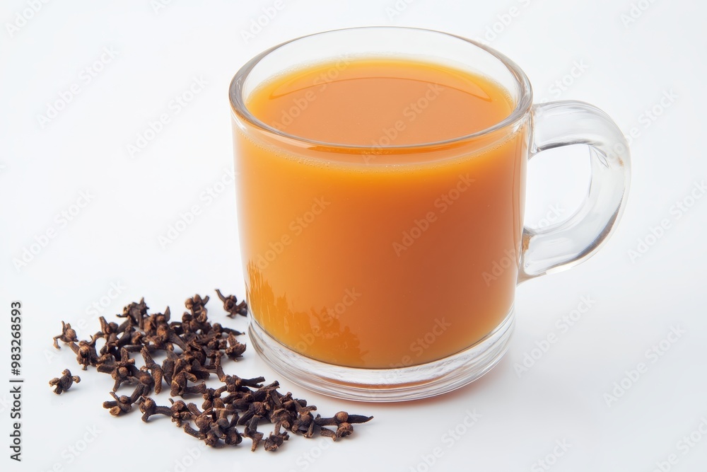 Herbal Tea with Dried Organic Herbs on White Background. Healthy Beverage, Spice Drink. Copyspace. Herbal Tea with Dried Organic Herbs on White Background. Healthy Beverage, Spice Drink. Copyspace.