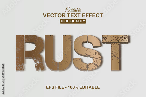 Rusty editable text effect template