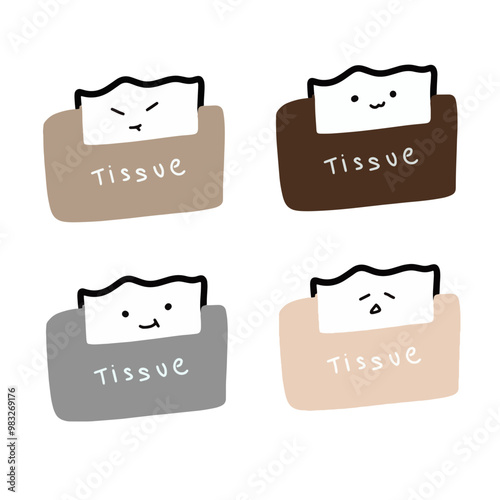 Cute Tissue Holder Vector | Aesthetic | Minimalist