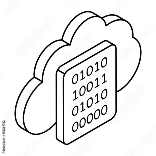 An icon design of cloud binary data 