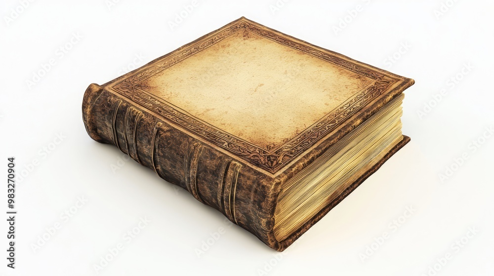 Enchanted 3D Render of Illuminated Fantasy Tome on White Background Enchanted 3D Render of Illuminated Fantasy Tome on White Background
