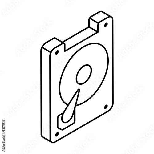 A colored design icon of harddrive