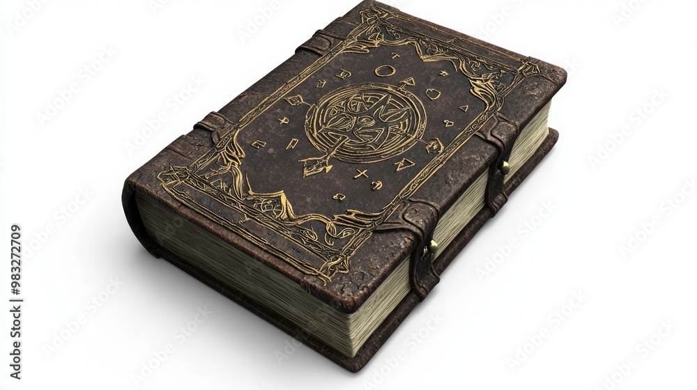 Mystical Fantasy Tome with Floating Magical Symbols in Realistic 3D Render on White Background Mystical Fantasy Tome with Floating Magical Symbols in Realistic 3D Render on White Background