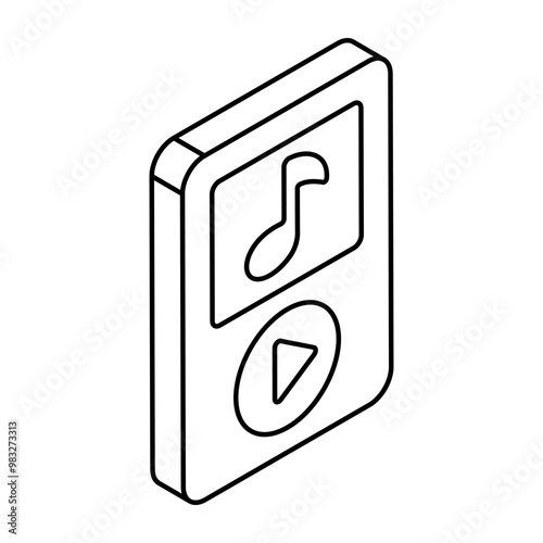 A trendy design icon of mp3 player