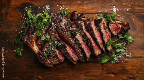 Juicy Grilled Steak with Fresh Herbs and Sea Salt