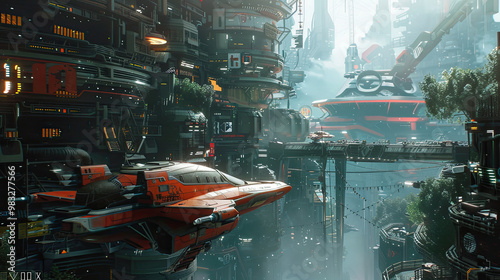 A scifi game action scene.