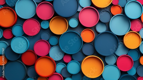 Colorful geometric background with overlapping circles