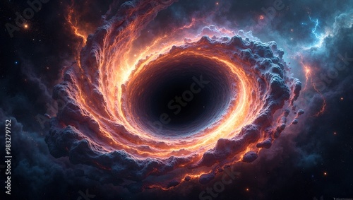 Mesmerizing nebula swirling around a black hole