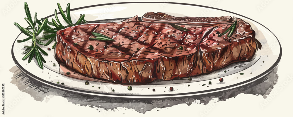 Steak sketch engraving hand drawn Restaurant business concept. vector simple illustration Steak sketch engraving hand drawn Restaurant business concept. vector simple illustration