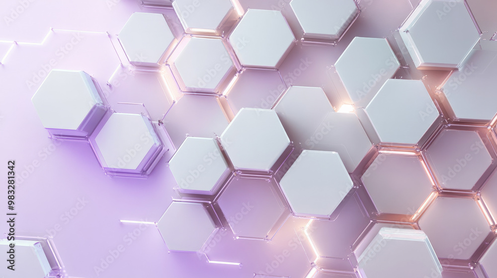 Networking backdrop with abstract hexagonal shapes in soft lavender and light gray, connected by thin glowing lines, symbolizing seamless data flow. Networking backdrop with abstract hexagonal shapes in soft lavender and light gray, connected by thin glowing lines, symbolizing seamless data flow.