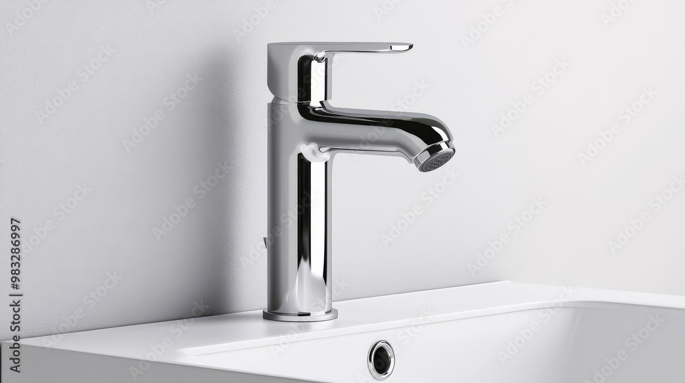 Slimline chrome faucet with minimalist lines, mounted on a floating vanity, minimalist bathroom fixtures, sleek and modern Slimline chrome faucet with minimalist lines, mounted on a floating vanity, minimalist bathroom fixtures, sleek and modern