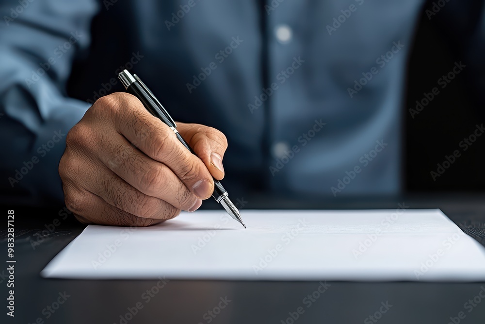 A close-up view of a hand holding a pen poised over a blank sheet of paper, symbolizing creativity and productivity. A close-up view of a hand holding a pen poised over a blank sheet of paper, symbolizing creativity and productivity.