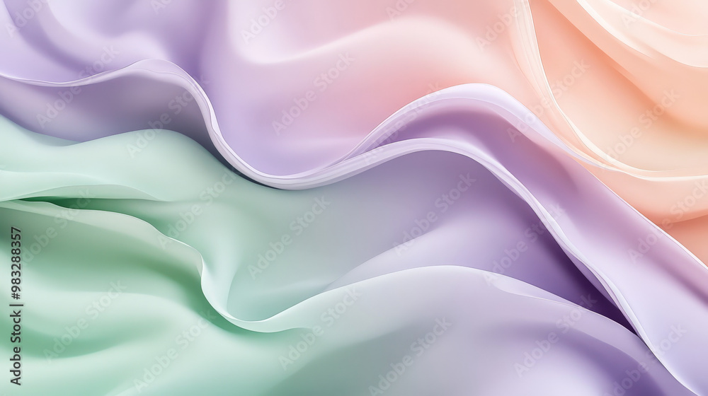 Soft fluid waves of light purple, pastel green, and peach, blending effortlessly together to create a soothing, abstract background. Soft fluid waves of light purple, pastel green, and peach, blending effortlessly together to create a soothing, abstract background.