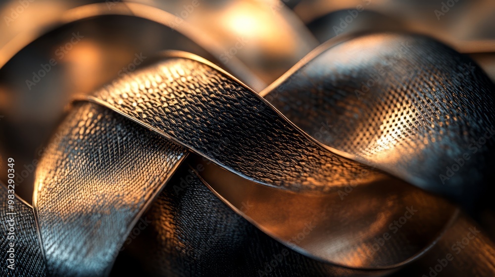 Elegant Black Metallic Ribbon Texture Abstract Background Elegant Black Metallic Ribbon Texture Abstract Background
