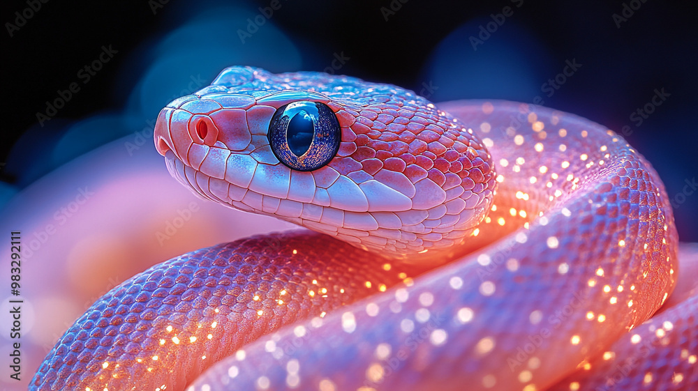 A red shiny snake. The symbol of the year 2025. A red shiny snake. The symbol of the year 2025.