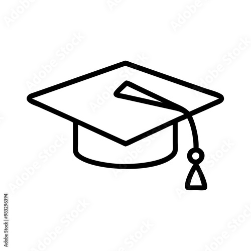 Graduation cap, minimalistic education or academic success icon