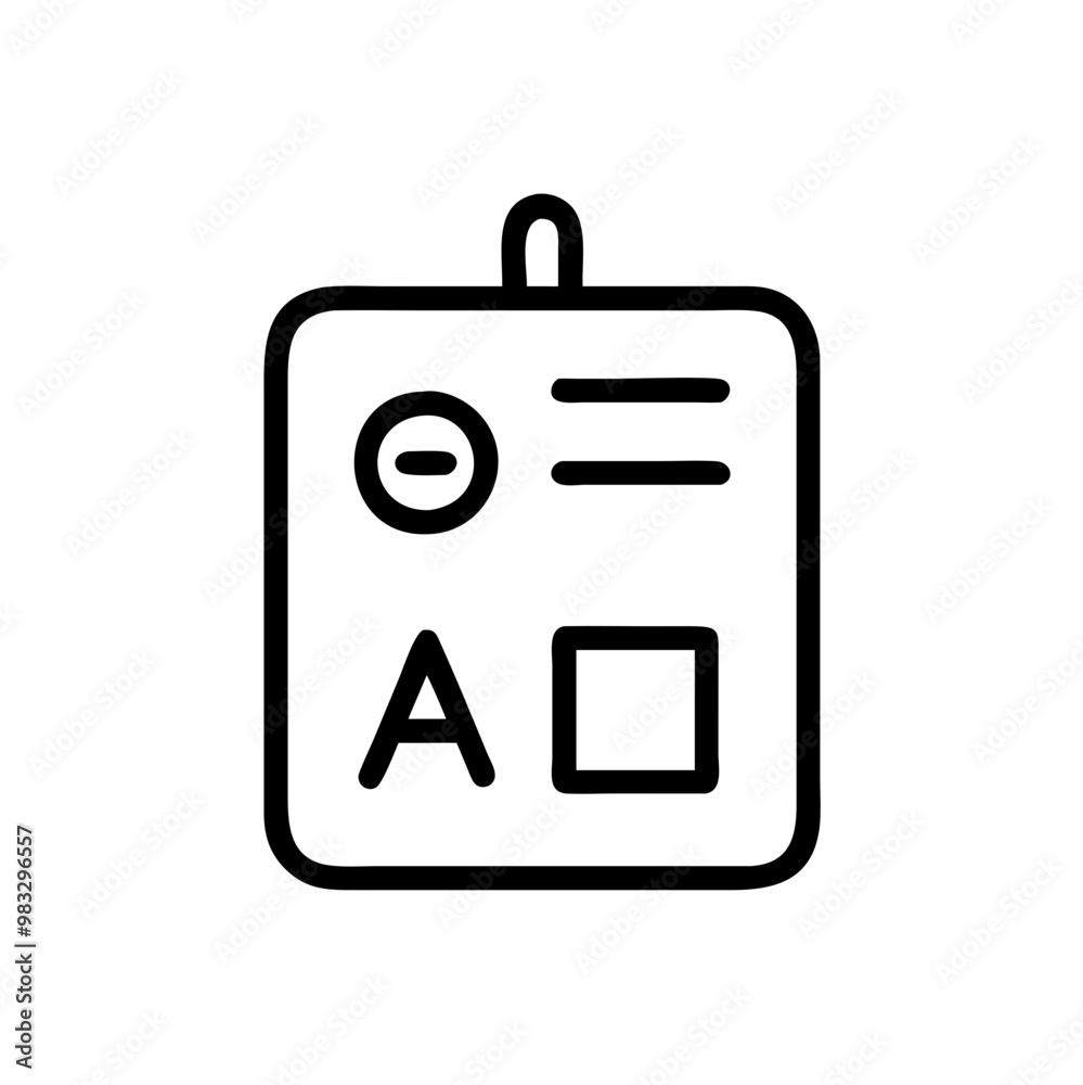 Educational symbols on a clipboard, minimalistic learning tool icon Educational symbols on a clipboard, minimalistic learning tool icon