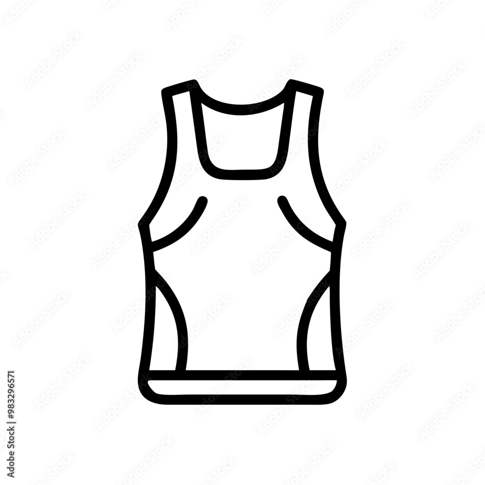 Sleeveless athletic top, minimalistic sportswear icon Sleeveless athletic top, minimalistic sportswear icon