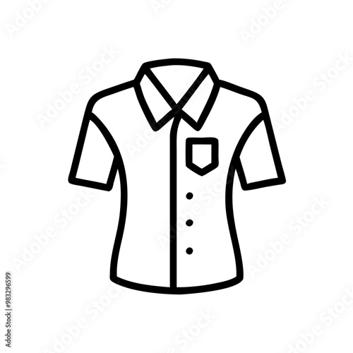 Button-up shirt with a collar and pocket, minimalistic clothing icon
