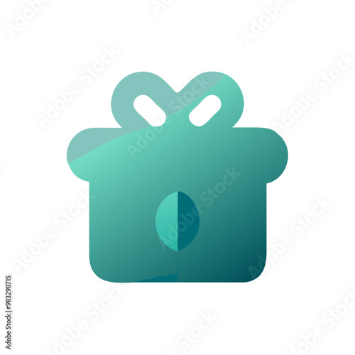 Gradient teal gift box icon