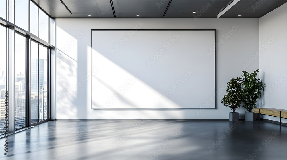 Blank Whiteboard Ready for Brainstorming and Idea Mapping in Educational or Professional Settings Blank Whiteboard Ready for Brainstorming and Idea Mapping in Educational or Professional Settings