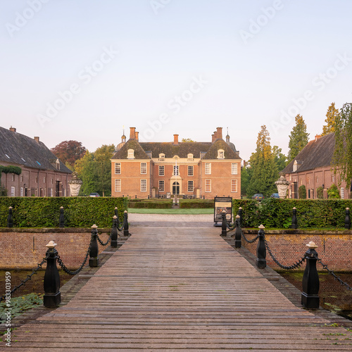 castle slangenburg in doetinchem and surrounding green landscape photo