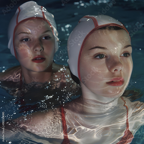 women in pool photo