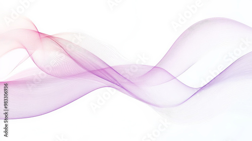 Thin and soft pastel-colored lines in pink and lavender curving gently across a light white background, forming a minimalistic abstract pattern.
