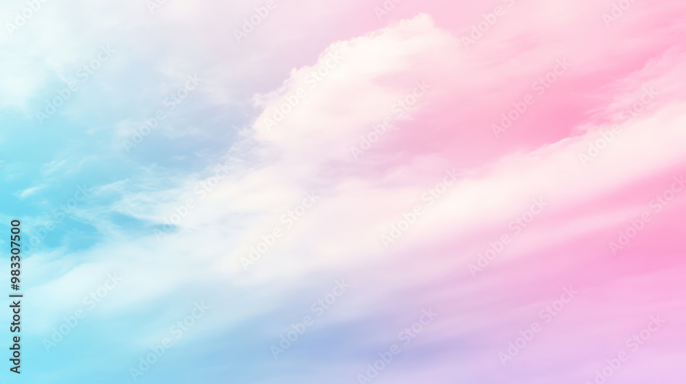 Obraz premium A soft gradient light color background transitioning from light pink to pale sky blue, with gentle transitions for a serene design.