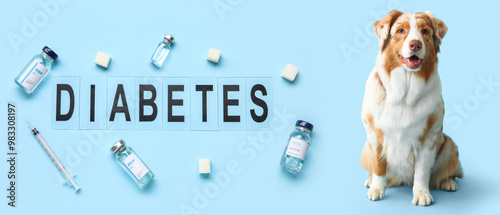 Word DIABETES with insulin,...