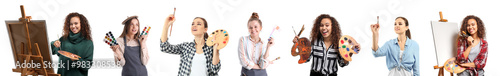 Set of female artists on wh...