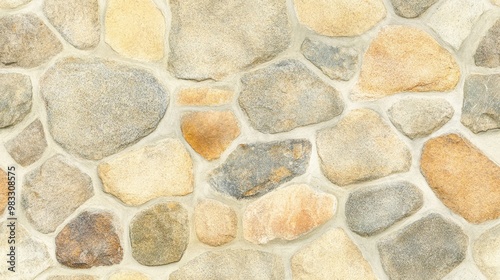 Square flat stone pavers adorned with pebbles create a textured design on a patio, beautifully illuminated by natural light, showcasing fine details SEAMLESS PATTERN photo