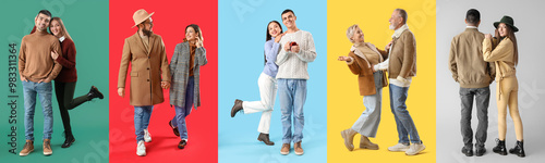 Set of happy couples in aut...