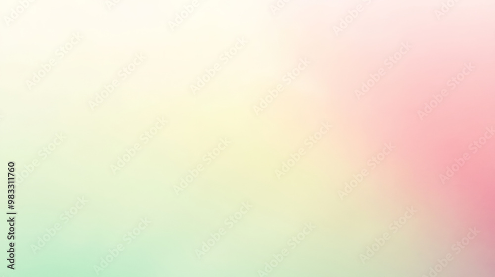 Fototapeta premium A pastel gradient background with soft transitions from pale green to light pink, creating a fresh and peaceful visual aesthetic.