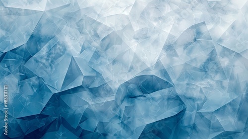 Minimalistic blue ice texture with delicate geometric shapes