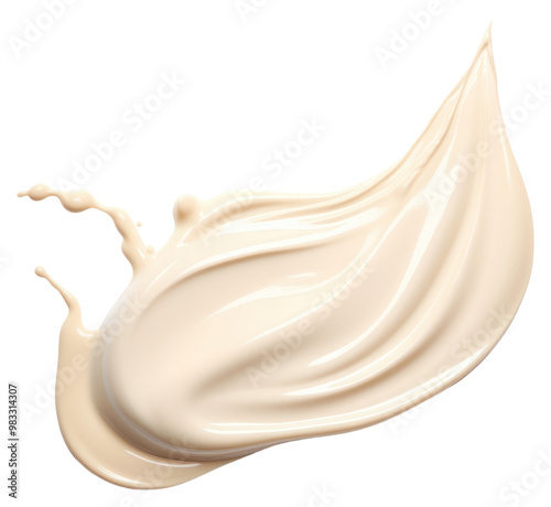 Cosmetic cream splash beige foundation beverage.