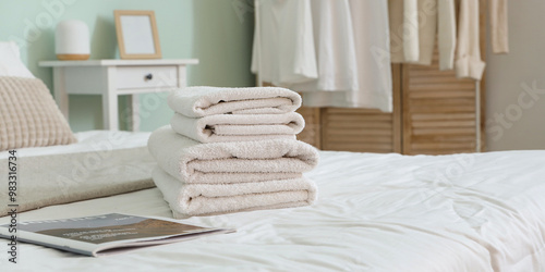 Stack of white clean towels...