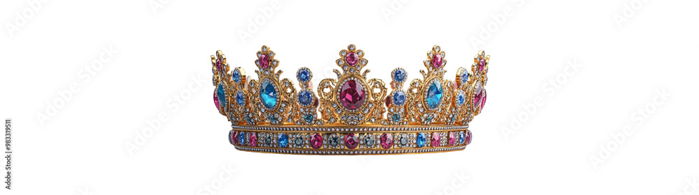 Obraz premium Tiara with precious stones. Sparkling diadem