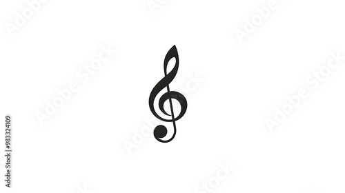 Black treble clef on white background.